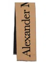 Alexander Mcqueen Men Logo Cotton Scarf In Beige