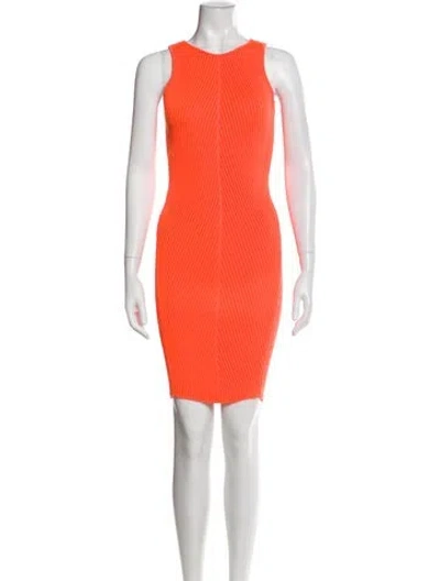 Pre-owned Alexander Mcqueen Scoop Neck Mini Dress In Orange