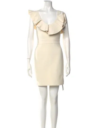 Pre-owned Alexander Mcqueen Scoop Neck Mini Dress W/ Tags In Neutral
