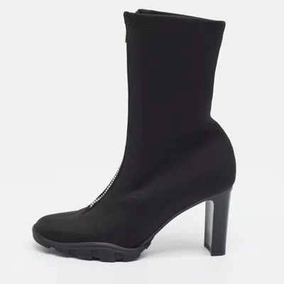 Pre-owned Alexander Mcqueen Scuba Size 36 Black Fabric Ankle Length Boots