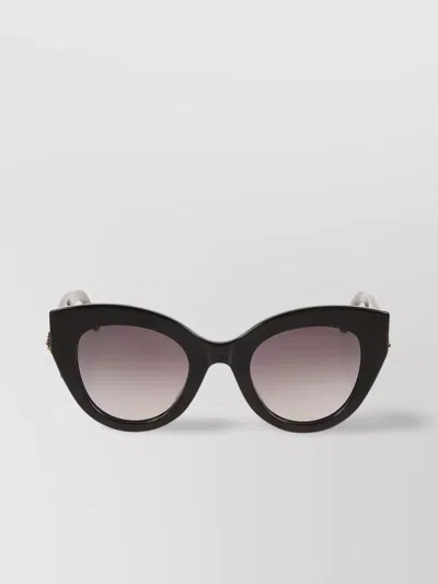 Alexander Mcqueen Sculpted Cat Eye Sunglasses With Skull Detail In Black
