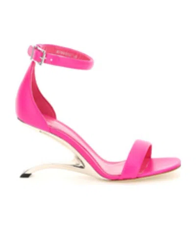 ALEXANDER MCQUEEN SCULPTED-HEEL LEATHER SANDALS