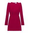Alexander Mcqueen Puffed Shoulder Long Sleeve A-line Dress In Burgundy