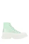 Alexander Mcqueen Sea Green Leather Tread Slick Sneakers In Green