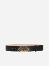 Alexander Mcqueen Seal-buckle Leather Belt In Black