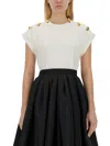 Alexander Mcqueen Seal Button-embellished T-shirt In Optical White