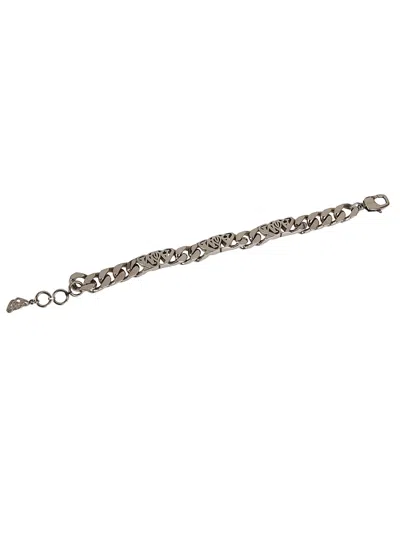Alexander Mcqueen Seal Chain Bracelet In Metallic