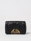 Alexander Mcqueen Seal Clutch In Quilted Leather In Black