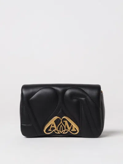 Alexander Mcqueen Seal Clutch In Quilted Leather In Black