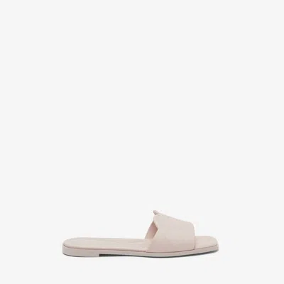 Alexander Mcqueen Seal Flat Slide Sandal In White