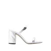Alexander Mcqueen Seal Heeled Sandals In Silver