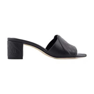 Alexander Mcqueen Seal Heeled Sandals In Black