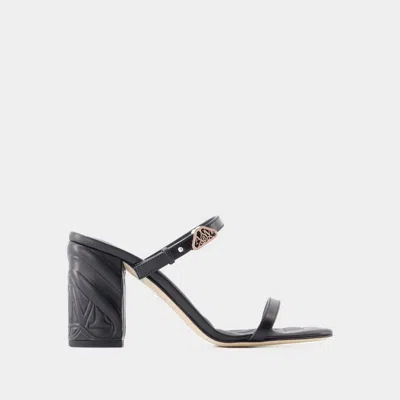Alexander Mcqueen Seal Heeled Sandals In Black