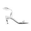 Alexander Mcqueen Seal Heeled Sandals In Silver