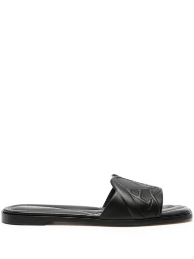 Alexander Mcqueen Seal Leather Flat Sandals
