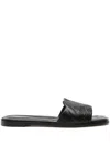 Alexander Mcqueen Alexander Mc Queen Seal Leather Flat Sandals In Black
