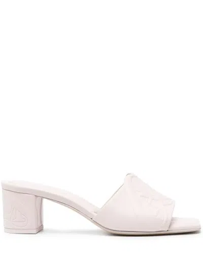 Alexander Mcqueen Seal Leather Mules In Neutral