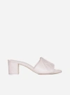Alexander Mcqueen 60mm Seal-motif Leather Sandals In Clay