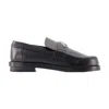 Alexander Mcqueen Brushed Leather Loafers Metal Embellishment In Animal Print