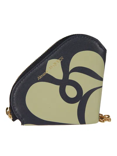 Alexander Mcqueen Seal Logo Coin Purse In Sage/navy