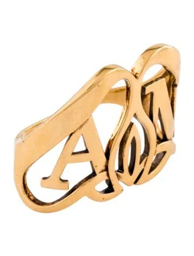 Pre-owned Alexander Mcqueen Seal Logo Ring In Multi