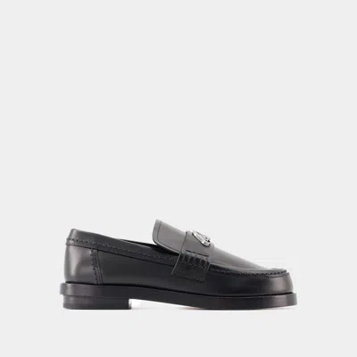 Alexander Mcqueen Seal Loafers -  - Leather - Black/argenté