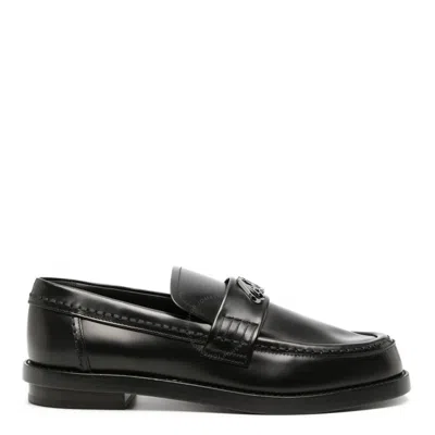 ALEXANDER MCQUEEN ALEXANDER MCQUEEN SEAL-PLAQUE LEATHER LOAFERS
