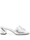 Alexander Mcqueen Alexander Mc Queen Metallic Leather Heel Sandals