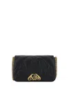 Alexander Mcqueen Alexander Mc Queen Seal Logo Small Leather Crossbody Bag In Nero