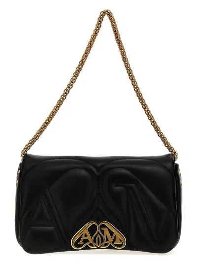 Alexander Mcqueen Black Leather Small Seal Shoulder Bag