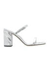 Alexander Mcqueen Silver Leather Seal Heels In White
