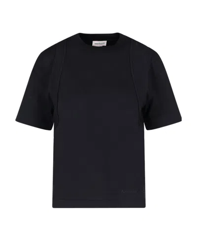 Alexander Mcqueen Seam-detailed Crewneck T-shirt In Black