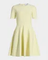 Alexander Mcqueen Seamed Short-sleeve Mini Dress In Green