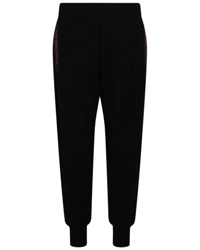 Alexander Mcqueen Selvedge Logo Tape Detail Joggers In Black