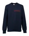 Alexander Mcqueen Selvedge Logo Tape Sweatshirt In Blue