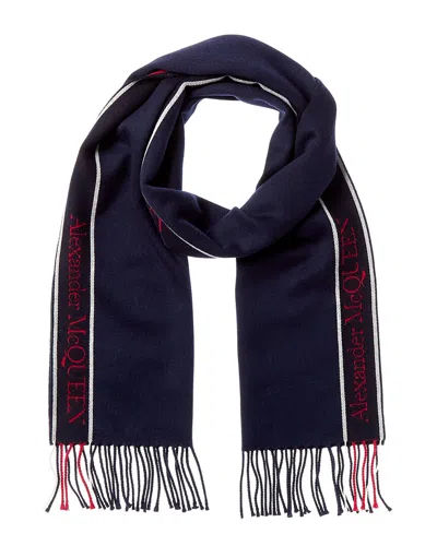 Alexander Mcqueen Selvedge Wool & Cashmere-blend Scarf In Black