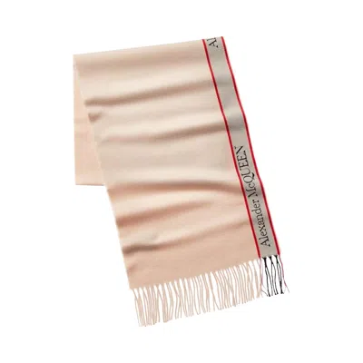 Pre-owned Alexander Mcqueen Selvedge Wool Scarf 'pink' | Women's Size Onesize