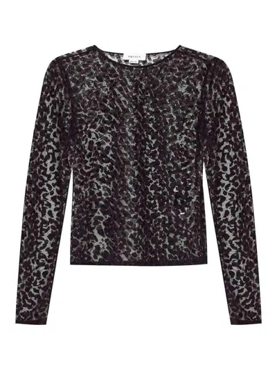 ALEXANDER MCQUEEN SEMI-SHEER LEOPARD PRINT TOP