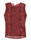 Alexander Mcqueen Leopard Printed Sleeveless Top In Red