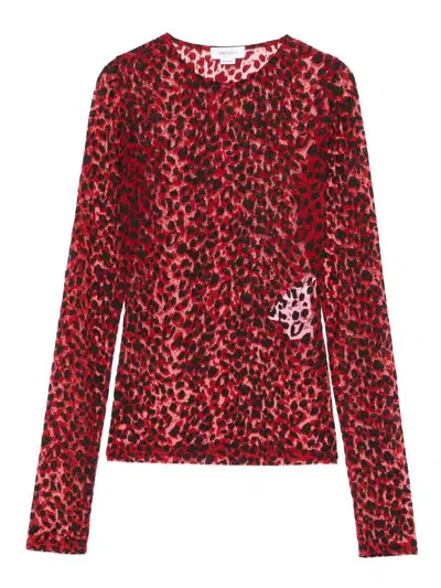 ALEXANDER MCQUEEN SEMI-SHEER LEOPARD PRINT TOP