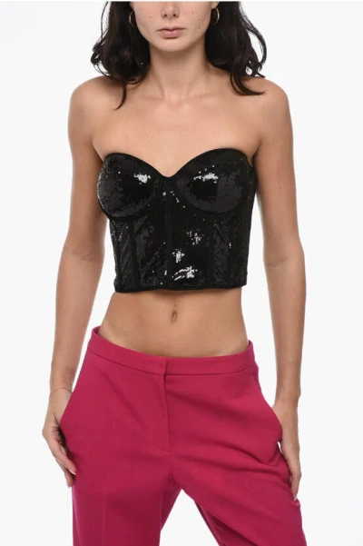 Alexander Mcqueen Sequined Corset Top