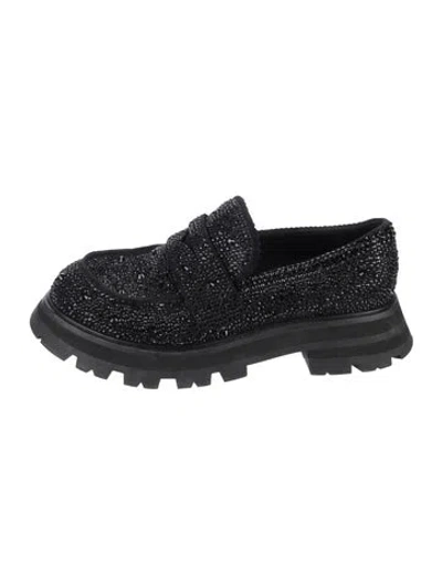 Pre-owned Alexander Mcqueen Sequins Loafers In Black