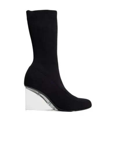 Alexander Mcqueen Shard 115mm Wedge Boots In Black