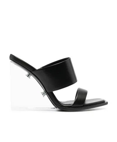 Alexander Mcqueen Shard 115mm Wedge Sandals In Black