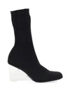 Alexander Mcqueen Fabric Ankle Boots With Wedge Heel In Black
