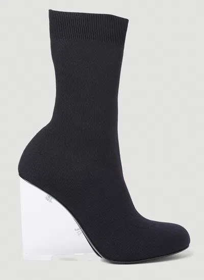Alexander Mcqueen Shard High Heel Boots In Black