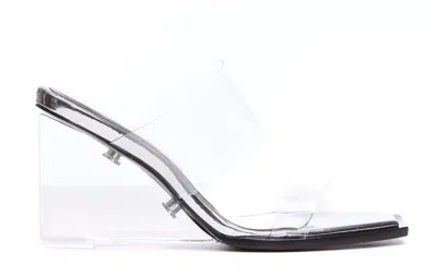 Alexander Mcqueen Shard Transparent Mules In White