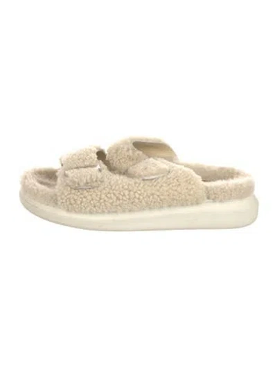 Pre-owned Alexander Mcqueen Shearling Espadrilles In Neutral