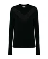 Alexander Mcqueen Translucent Ribbed-knit Crew-neck Jumper In Black