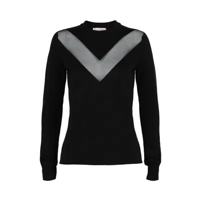 Pre-owned Alexander Mcqueen Sheer-paneled Sweater 'black' | Women's Size L